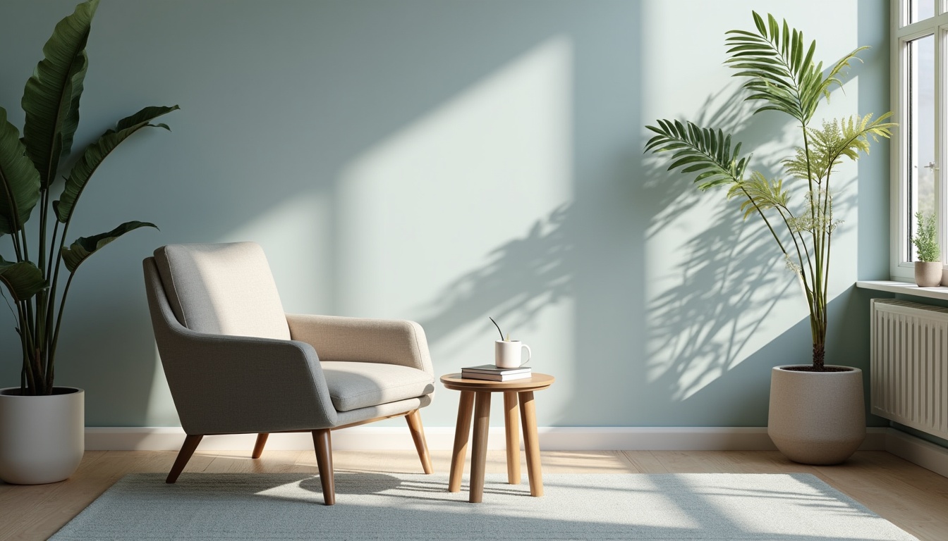 Cozy individual coaching room for neurodivergent support featuring a single armchair, a small table, and tranquil colors, showcasing a welcoming and distraction-free environment